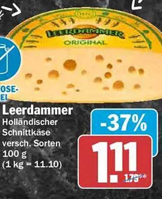 Leerdammer Holländischer Schnittkäse versch. Sorten 100 g (1 kg = 11.10)