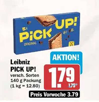 Leibniz PICK UP! versch. Sorten 140 g Packung (1 kg = 12.80)