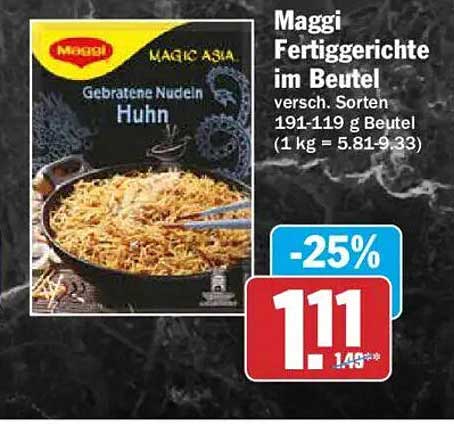 Maggi Fertiggerichte im Beutel
