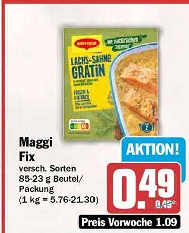 Maggi Fix versch. Sorten 85-23 g Beutel/Packung (1 kg = 5.76-21.30)