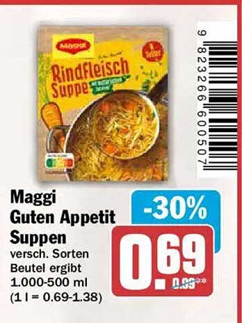 Maggi Guten Appetit Suppen versch. Sorten Beutel ergibt 1.000-500 ml