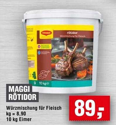 MAGGI RÖTDOR Würzmischung für Fleisch kg = 8,90 10 kg Eimer