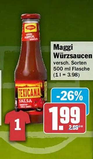 Maggi Würzsaucen versch. Sorten 500 ml Flasche (1 l = 3.98)