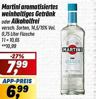 Martini aromatisiertes weinhaltiges Getränk oder Alkoholfrei