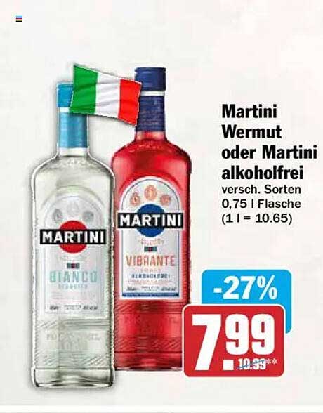 Martini Wermut oder Martini alkoholfrei