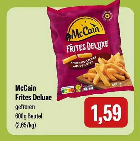 McCain Frites Deluxe gefroren 600g Beutel (2,65/kg)