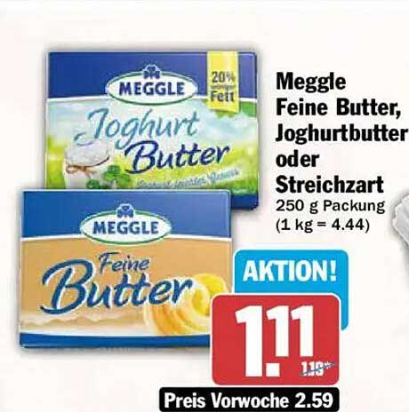 Meggle Feine Butter, Joghurtbutter oder Streichzart