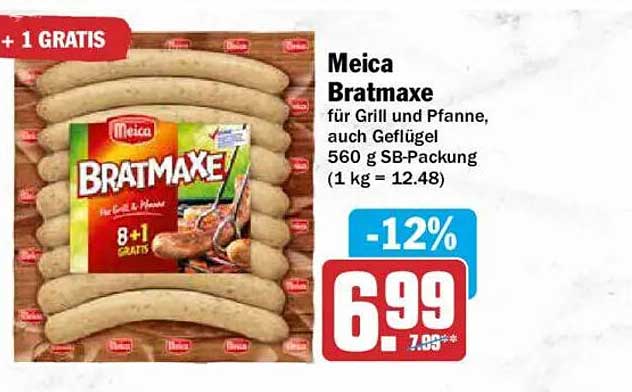 Meica Bratmaxe für Grill und Pfanne, auch Geflügel 560 g SB-Packung (1 kg = 12.48)
