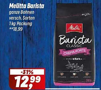 Melitta Barista ganze Bohnen versch. Sorten 1 kg Packung