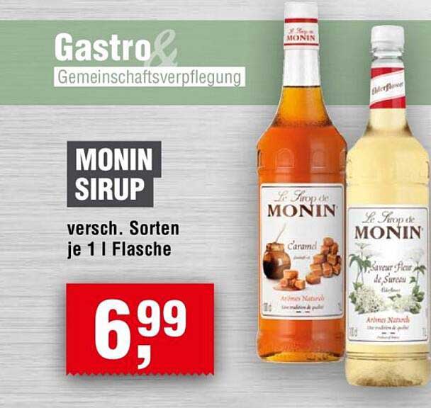 MONIN SIRUP versch. Sorten je 1 l Flasche