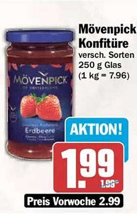 Mövenpick Konfitüre versch. Sorten 250 g Glas (1 kg = 7.96)