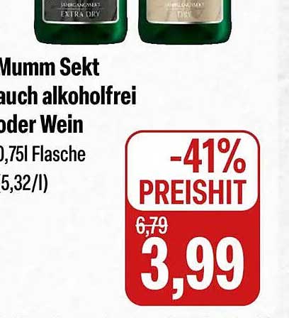 Mumm Sekt auch alkoholfrei oder Wein