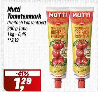 Mutti Tomatenmark dreifach konzentriert 200 g Tube
