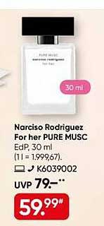 Narciso Rodriguez For Her PURE MUSC EDP, 30 ml