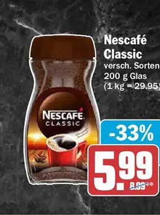 Nescafé Classic versch. Sorten 200 g Glas (1 kg = 29,95)