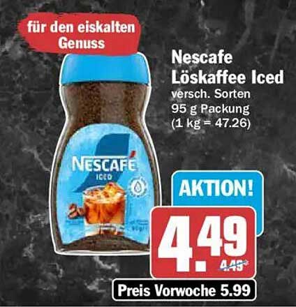 Nescafe Löskaffee Iced versch. Sorten 95 g Packung