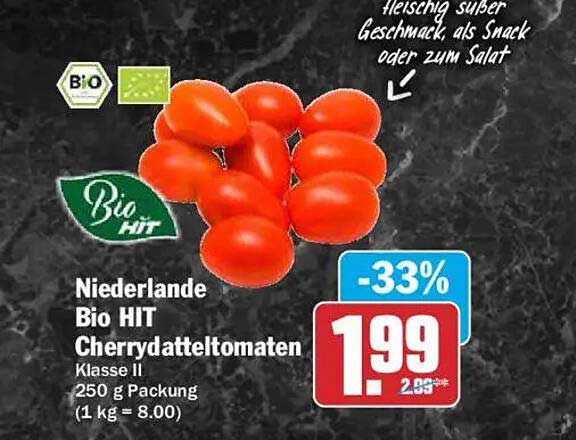 Niederlande Bio HIT Cherrydatteltomaten