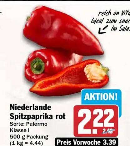Niederlande Spitzpaprika rot