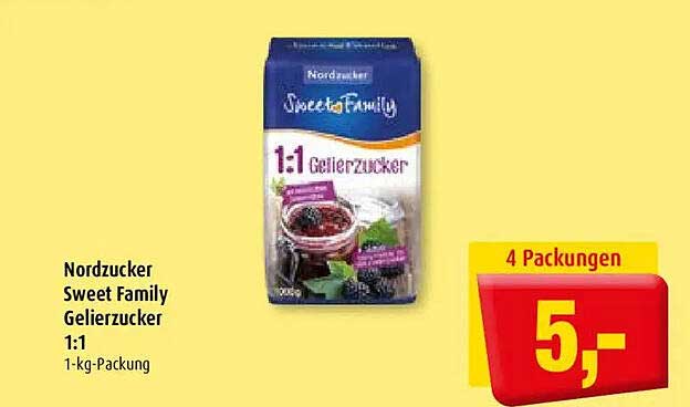 Nordzucker Sweet Family Gelierzucker 1:1 1-kg-Packung