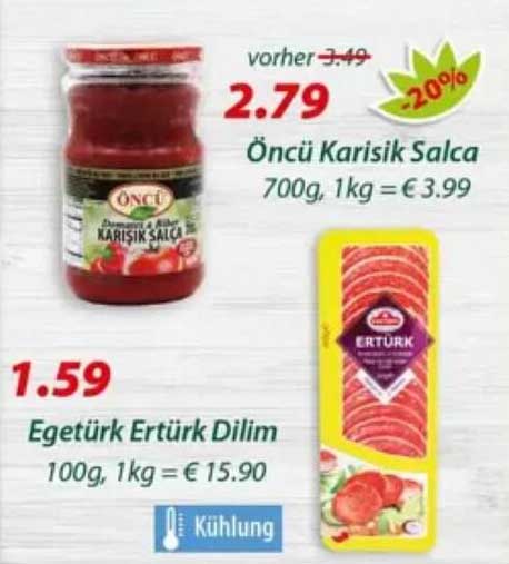 Öncü Karisik Salca 700g, 1kg = € 3.99