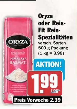 Oryza oder Reis-Fit Reis-Spezialitäten