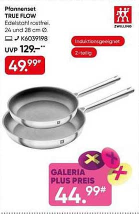 Pfannenset TRUE FLOW Edelstahl rostfrei, 24 und 28 cm Ø, K603198