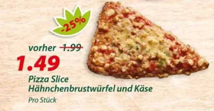 Pizza Slice Hähnchenbrustwürfel und Käse