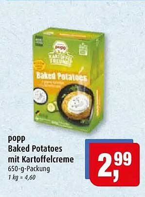 Popp Baked Potatoes mit Kartoffelcreme 650-g-Packung