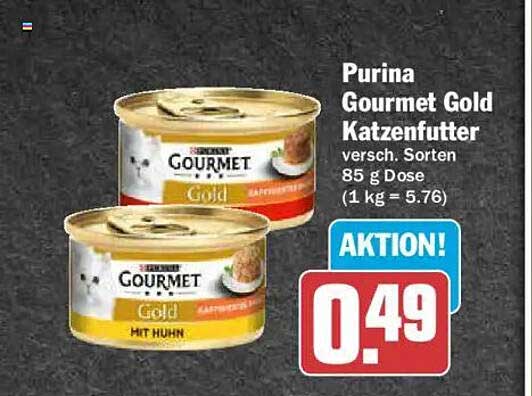 Purina Gourmet Gold Katzenfutter versch. Sorten 85 g Dose (1 kg = 5.76)