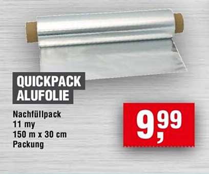 QUICKPACK ALUFOLIE Nachfüllpack 11 my 150 m x 30 cm Packing
