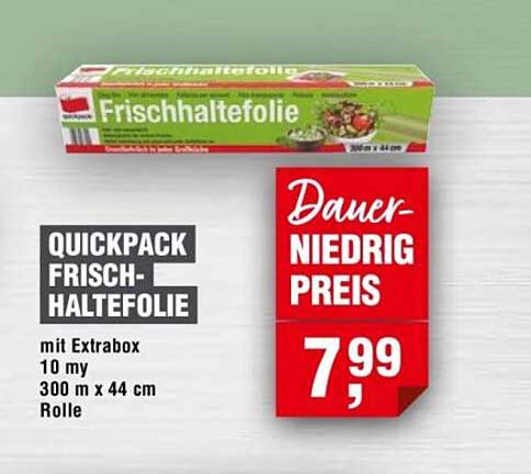 QUICKPACK FRISCH-HALTEFOLIE mit Extrabox 10 my 300 m x 44 cm Rolle