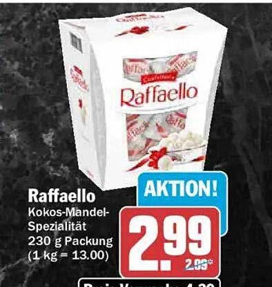 Raffaello Kokos-Mandel-Spezialität 230 g Packung (1 kg = 13.00)