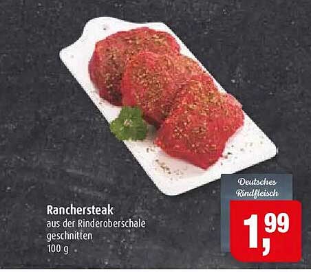 Ranchersteak aus der Rinderoberschale geschnitten 100 g