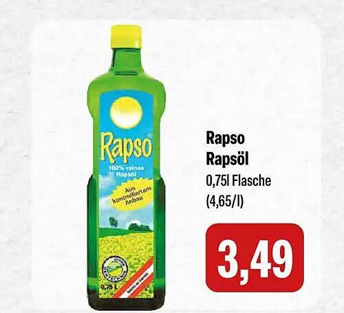 Rapso Rapsöl 0,75l Flasche (4,65/l)