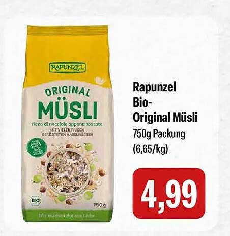 Rapunzel Bio-Original Müsli 750g Packung (6,65/Kg)
