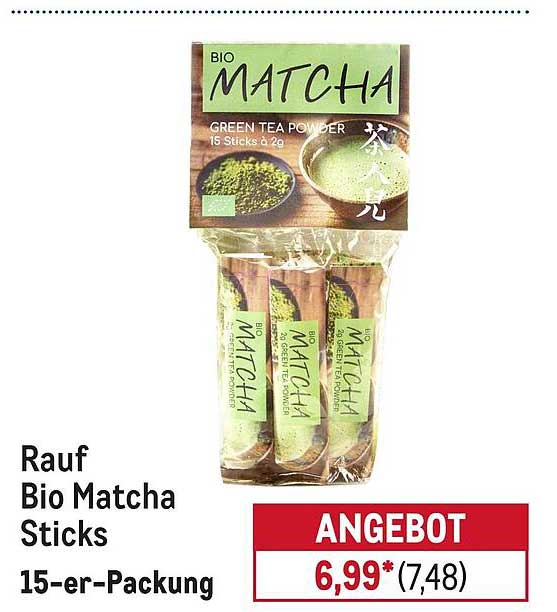 Rauf Bio Matcha Sticks 15-er-Packung