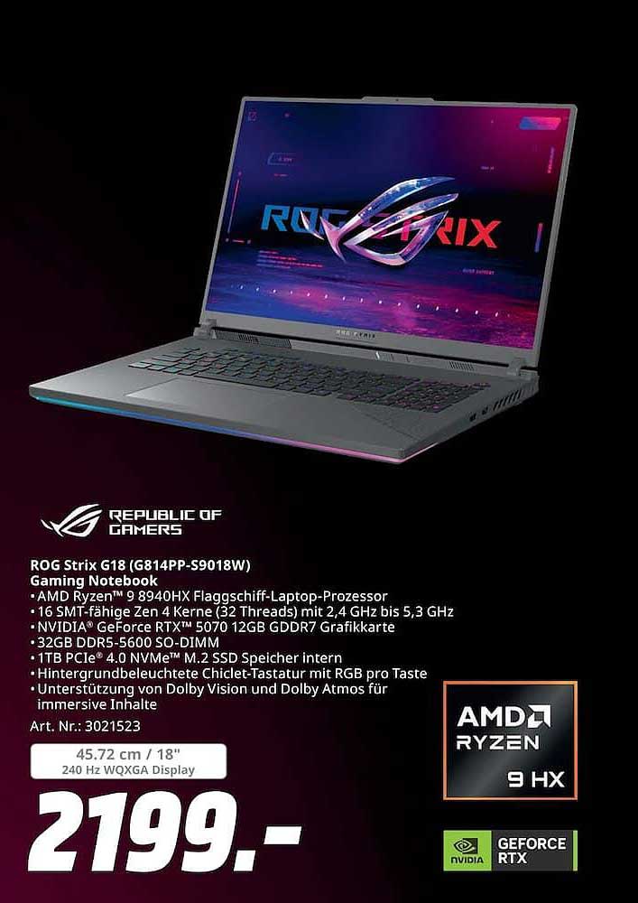 ROG Strix G18 (G814PP-S9018W) Gaming Notebook