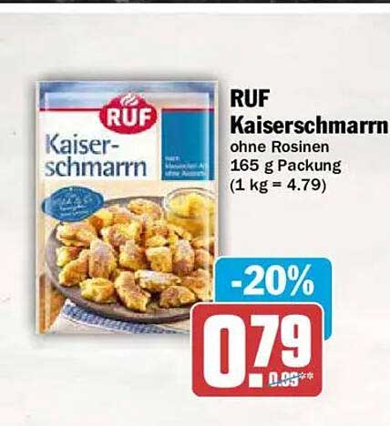 RUF Kaiserschmarrn ohne Rosinen 165 g Packung (1 kg = 4.79)