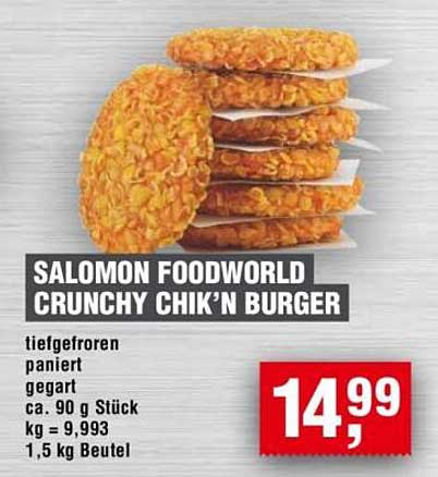 SALOMON FOODWORLD CRUNCHY CHIK'N BURGER