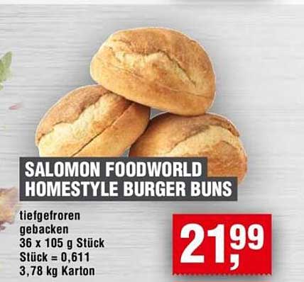 SALOMON FOODWORLD HOMESTYLE BURGER BUNS