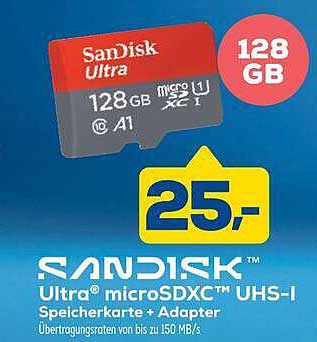 SanDisk Ultra microSDXC UHS-I Speicherkarte + Adapter