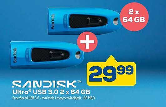 SANDISK Ultra USB 3.0 2 x 64 GB