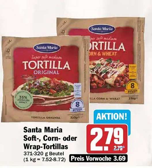 Santa Maria Soft-, Corn- oder Wrap-Tortillas