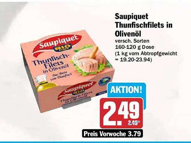 Saupiquet Thunfischfilets in Olivenöl