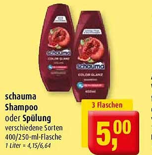 schaum Shampoo oder Spülung verschiedene Sorten 400/250-ml-Flasche 1 Liter = 4,15/6,64