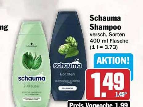 Schauma Shampoo versch. Sorten 400 ml Flasche (1 l = 3,73)