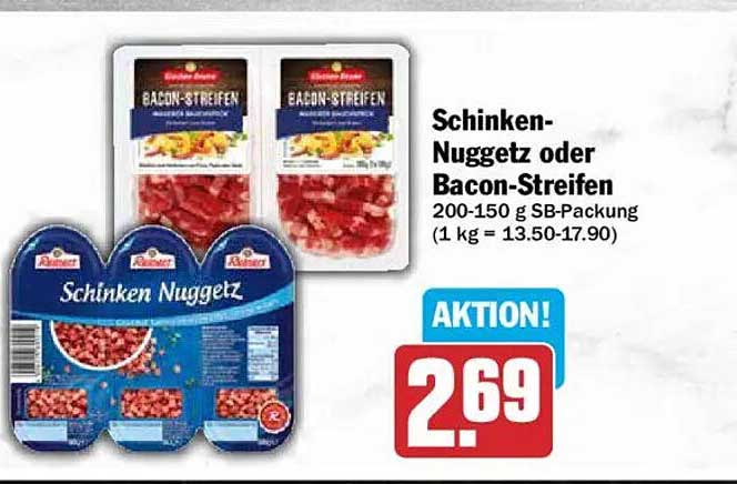 Schinken-Nuggetz oder Bacon-Streifen