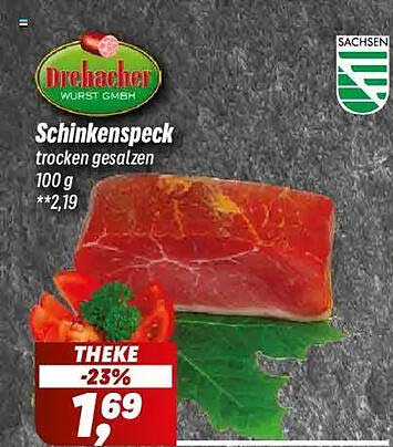 Schinkenspeck trocken gesalzen 100 g
