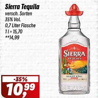 Sierra Tequila versch. Sorten 35% Vol. 0,7 Liter Flasche 1 l = 15,70