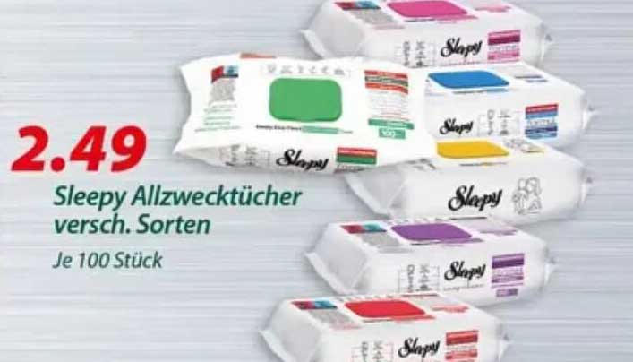 Sleepy Allzwecktücher versch. Sorten Je 100 Stück